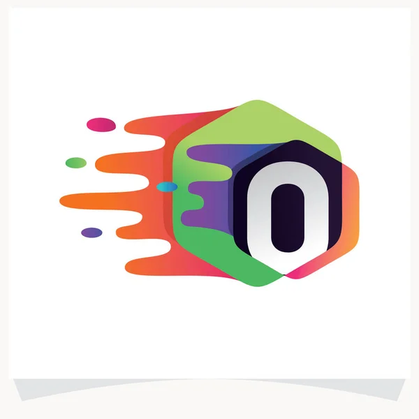 Logo Numéro Avec Intersection Hexagonale Conception Rapide Logo Médias Vitesse — Image vectorielle