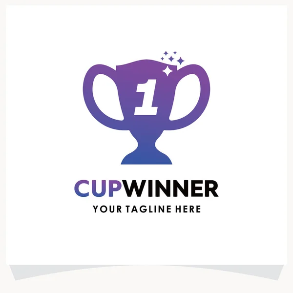 Cup Winner Logo Template Design Vector Inspiration Icon Design White — Stock Vector