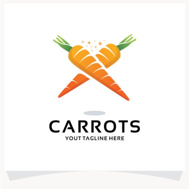 Havuç Logosu Tasarım Şablonu Beyaz Arkaplan İlhamı