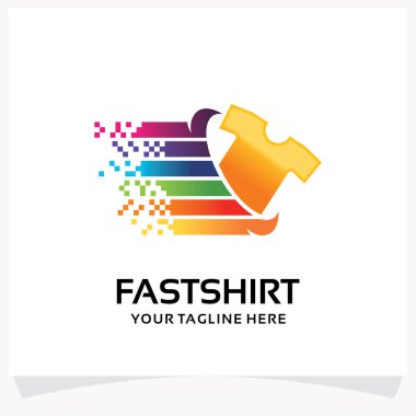 Digital Shirt Logo. Fast Shirt Logo Design Template Inspirations with White Background