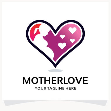 Hamilelik Logosu Tasarımı Beyaz arkaplanlı Sevgi Şablonu