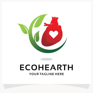 Beyaz arkaplan ile Doğa Sanatı Logosu Şablonu İlhamı