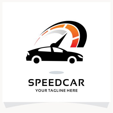 Speed Car Logo Tasarım Şablonu Beyaz arkaplanlı İlham