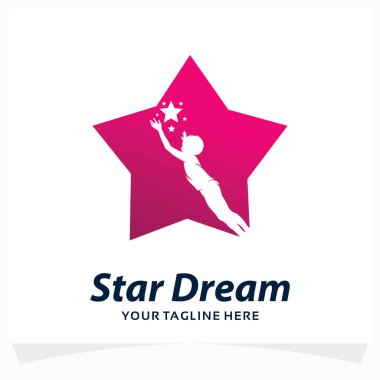 Beyaz Arkaplan ile bir Yıldız Logosu Tasarım Şablonu Al