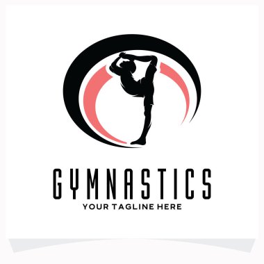Beyaz Arkaplanlı Jimnastik Spor Logosu Tasarım Şablonu