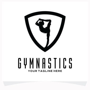 Beyaz Arkaplanlı Jimnastik Spor Logosu Tasarım Şablonu