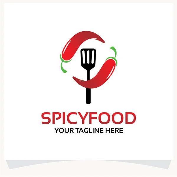 Spicy Food Logo Template Design Vector Inspiration Icon Design White — Stock Vector