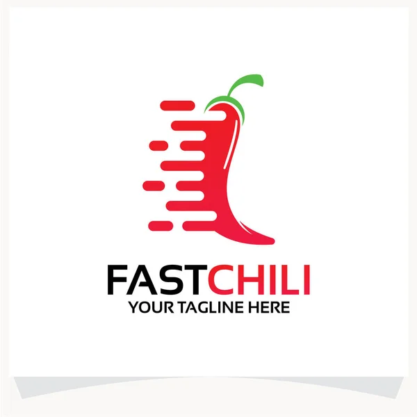 Fast Chili Logo Template Design Vector Inspiration Icon Design White — Stock Vector