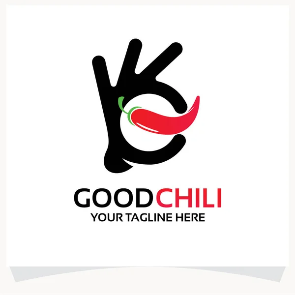 Good Chili Logo Template Design Vector Inspiration Icon Design White — Stock Vector