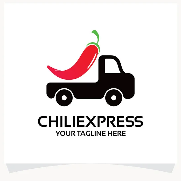 Chili Express Logo Template Design Vector Inspiration Icon Design White — Stock Vector