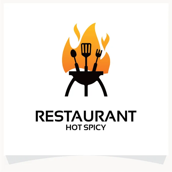 Hot Restaurant Logo Template Design Vector Inspiration Icon Design White — Stock Vector