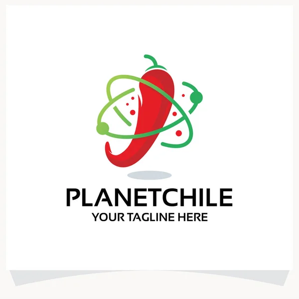 Plantilla Diseño Logo Planet Chili Inspiración Con Fondo Blanco — Archivo Imágenes Vectoriales