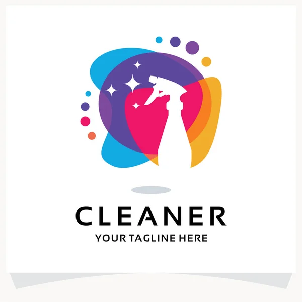 Spray Cleaner Logo Design Template Inspiration Mit Weißem Hintergrund — Stockvektor