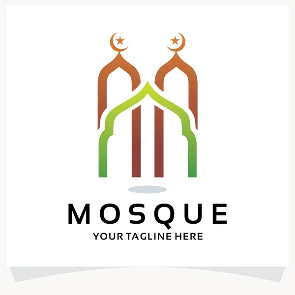 Moschee Logo Design Template Inspiration Mit Weißem Hintergrund — Stockvektor