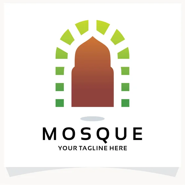 Moschee Logo Design Template Inspiration Mit Weißem Hintergrund — Stockvektor