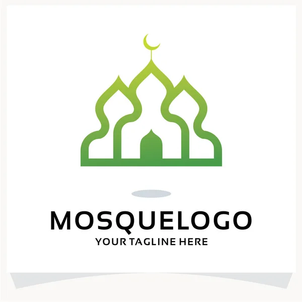 Moschee Logo Design Template Inspiration Mit Weißem Hintergrund — Stockvektor