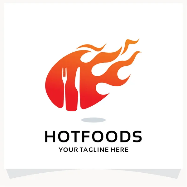 Hot Foods Logo Design Template Inspiration White Background — Stock Vector