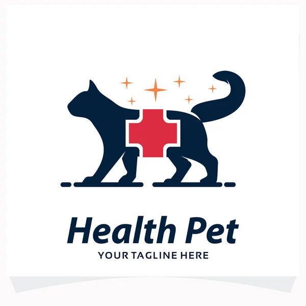 Plantilla Diseño Logotipo Para Mascotas Saludables Con Fondo Blanco — Archivo Imágenes Vectoriales