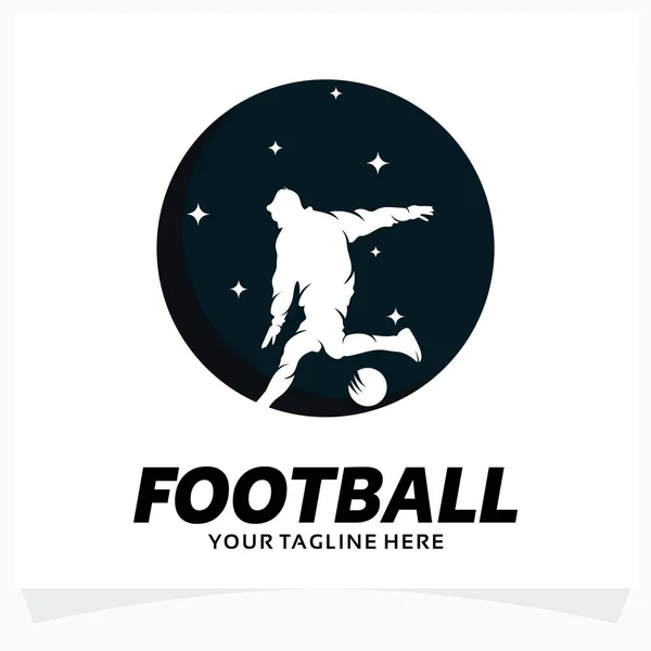 Fußball Logo Design Vorlage Mit Weißem Hintergrund — Stockvektor