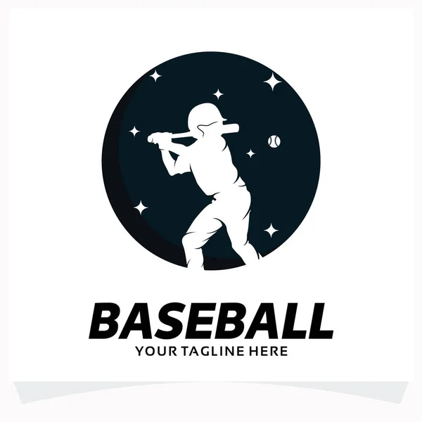 Дизайн Логотипа Бейсбола Белом Фоне — стоковый вектор