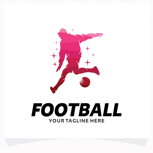Fußball Logo Design Vorlage Mit Weißem Hintergrund — Stockvektor