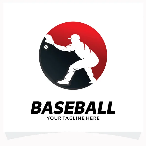 Baseball Logo Design Vorlage Mit Weißem Hintergrund — Stockvektor