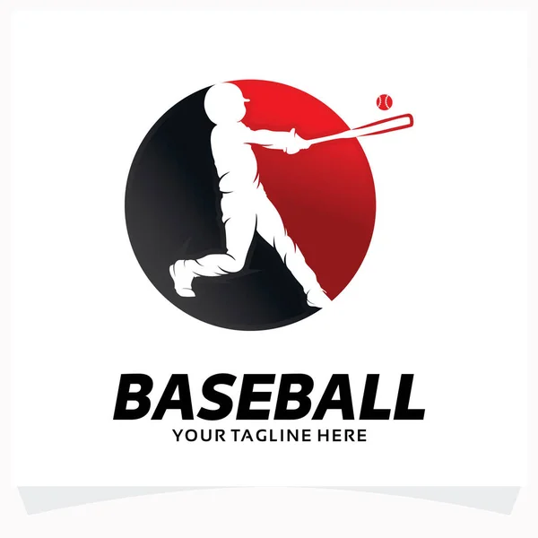 Baseball Logo Design Vorlage Mit Weißem Hintergrund — Stockvektor