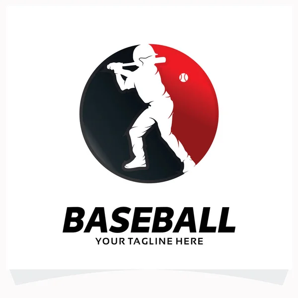 Baseball Logo Design Vorlage Mit Weißem Hintergrund — Stockvektor