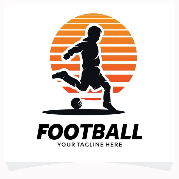 Fußball Logo Design Vorlage Mit Weißem Hintergrund — Stockvektor