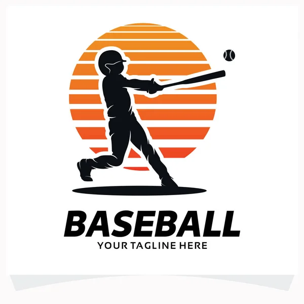 Дизайн Логотипа Бейсбола Белом Фоне — стоковый вектор
