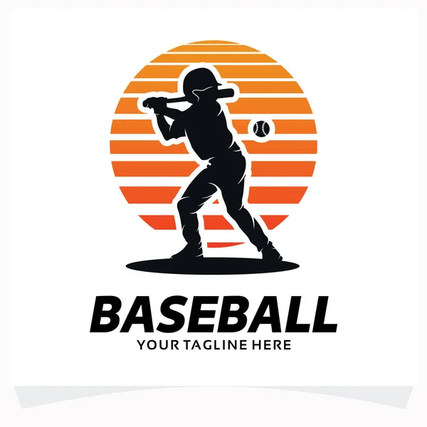 Baseball Logo Design Vorlage Mit Weißem Hintergrund — Stockvektor