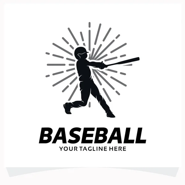 Plantilla Diseño Del Logo Béisbol Con Fondo Blanco — Vector de stock