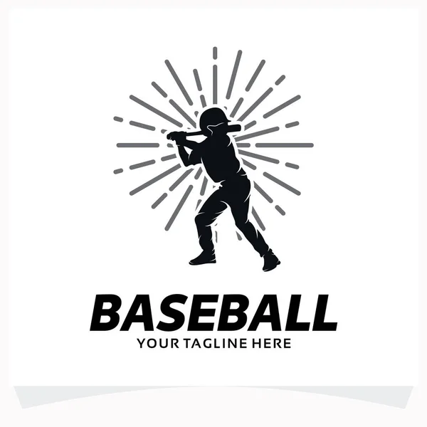 Baseball Logo Design Vorlage Mit Weißem Hintergrund — Stockvektor
