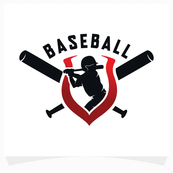 Modèle Conception Logo Baseball Avec Fond Blanc — Image vectorielle