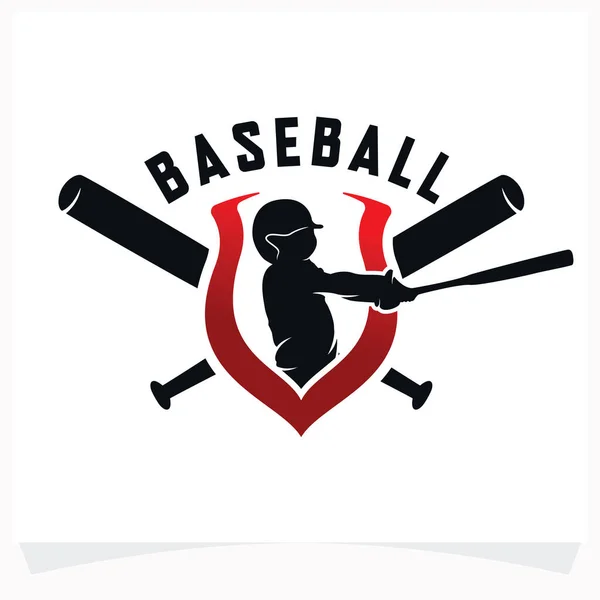 Modèle Conception Logo Baseball Avec Fond Blanc — Image vectorielle