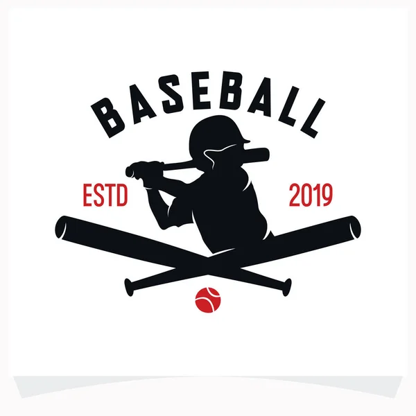 Modèle Conception Logo Baseball Avec Fond Blanc — Image vectorielle