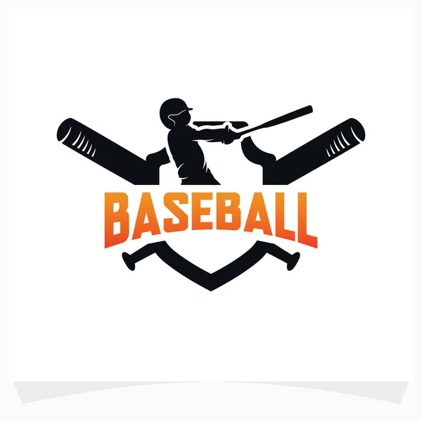 Beyzbol logo tasarım şablonu beyaz arkaplan