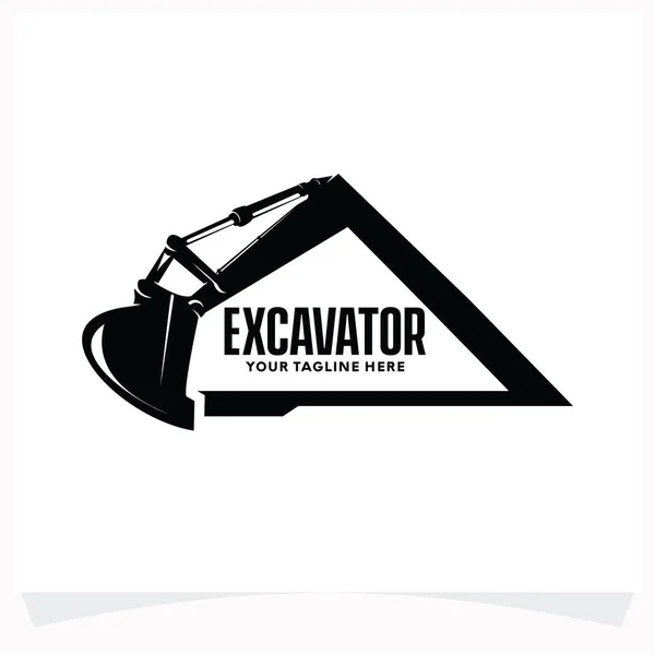 Excavator Kiralama Logo Tasarım Şablonu Beyaz Arkaplan