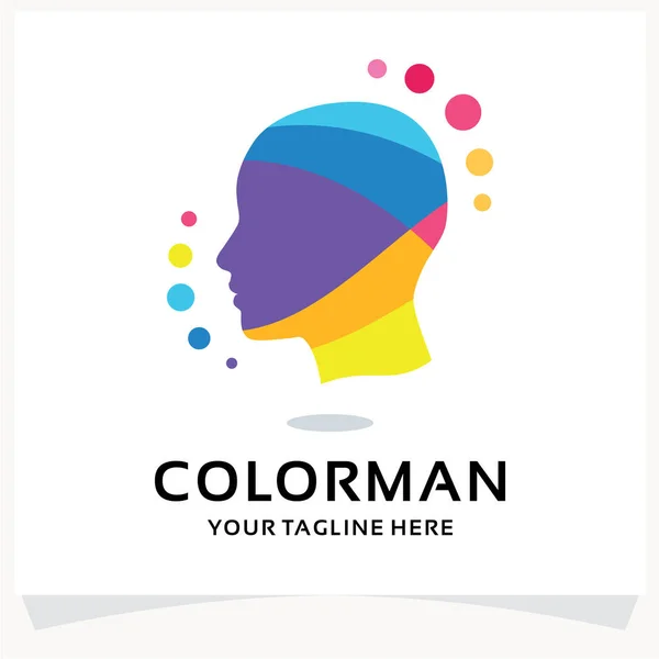 People Head Color Logo Design Template Inspiration White Background 스톡 일러스트레이션