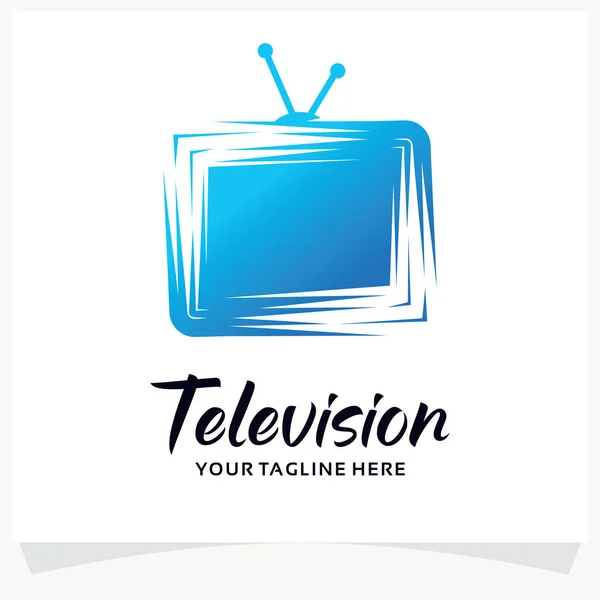 Televisie Logo Design Template Inspiratie Met Witte Achtergrond Stockillustratie