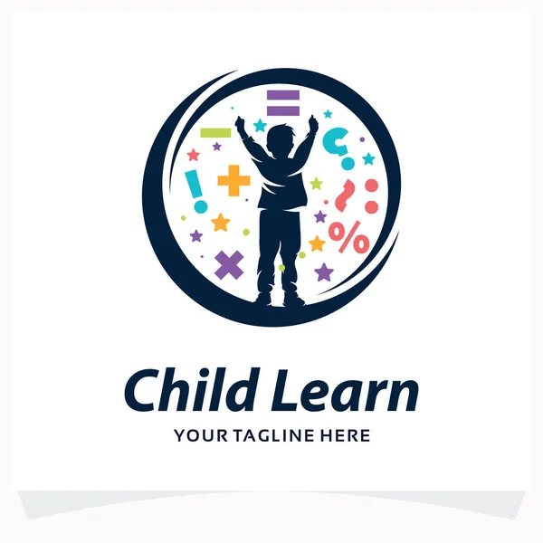 Logo Ontwerp Template Voor Kinderen Met Witte Achtergrond Stockvector