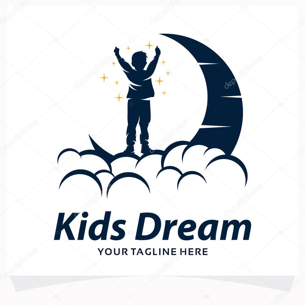 Kids Dream Logo Design Template with White Background