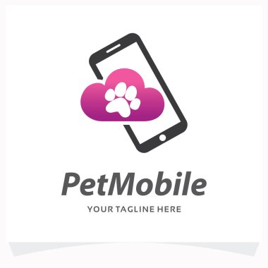 Beyaz Arkaplan ile Hayvan Uygulama Logosu Tasarım Şablonu