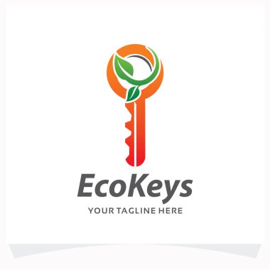 Beyaz Arkaplan ile Eco Keys Logo Tasarım Şablonu