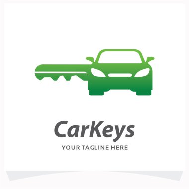 Otomobil Anahtarları Logo Tasarım Şablonu Beyaz Arkaplan