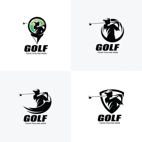 Συλλογή Του Golf Sport Λογότυπο Σχεδιασμός Πρότυπο Λευκό Φόντο — Διανυσματικό Αρχείο