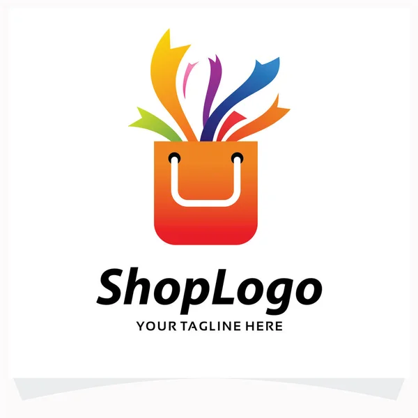 Beyaz Arkaplan ile Dükkan Logosu Şablonu Tasarım Şablonu