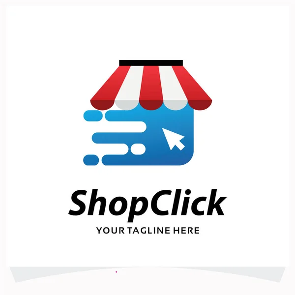 Beyaz Arkaplan ile Dükkan Tıklama Logo Şablonu Tasarım Şablonu