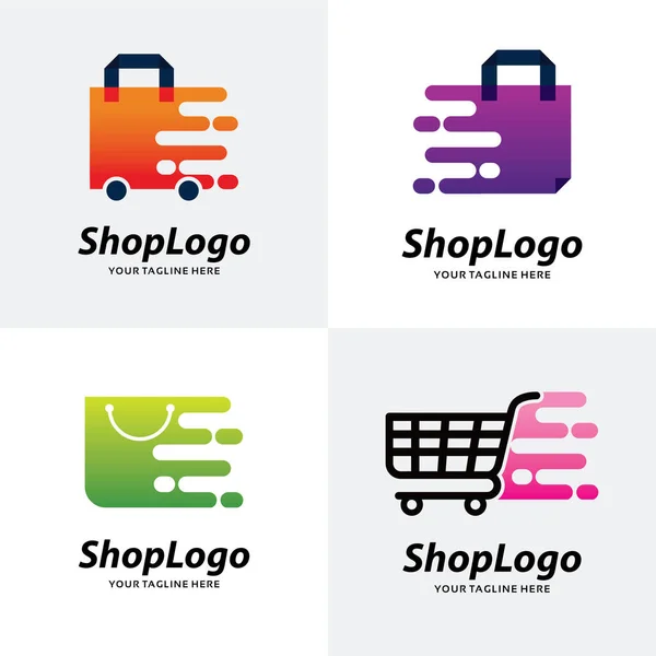 Beyaz Arkaplan ile Çanta Dükkanı Logo Şablonu Tasarım Şablonu Koleksiyonu