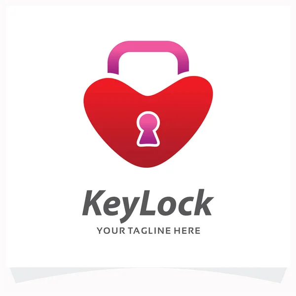 Key Lock Logo Design Template Mit Weißem Hintergrund — Stockvektor